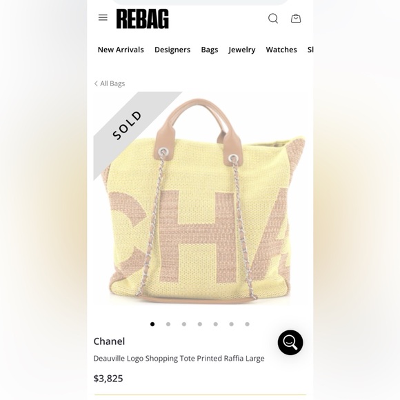 Chanel Deauville Yellow and Brown logo Shopping Tote Large - Picture 8 of 8